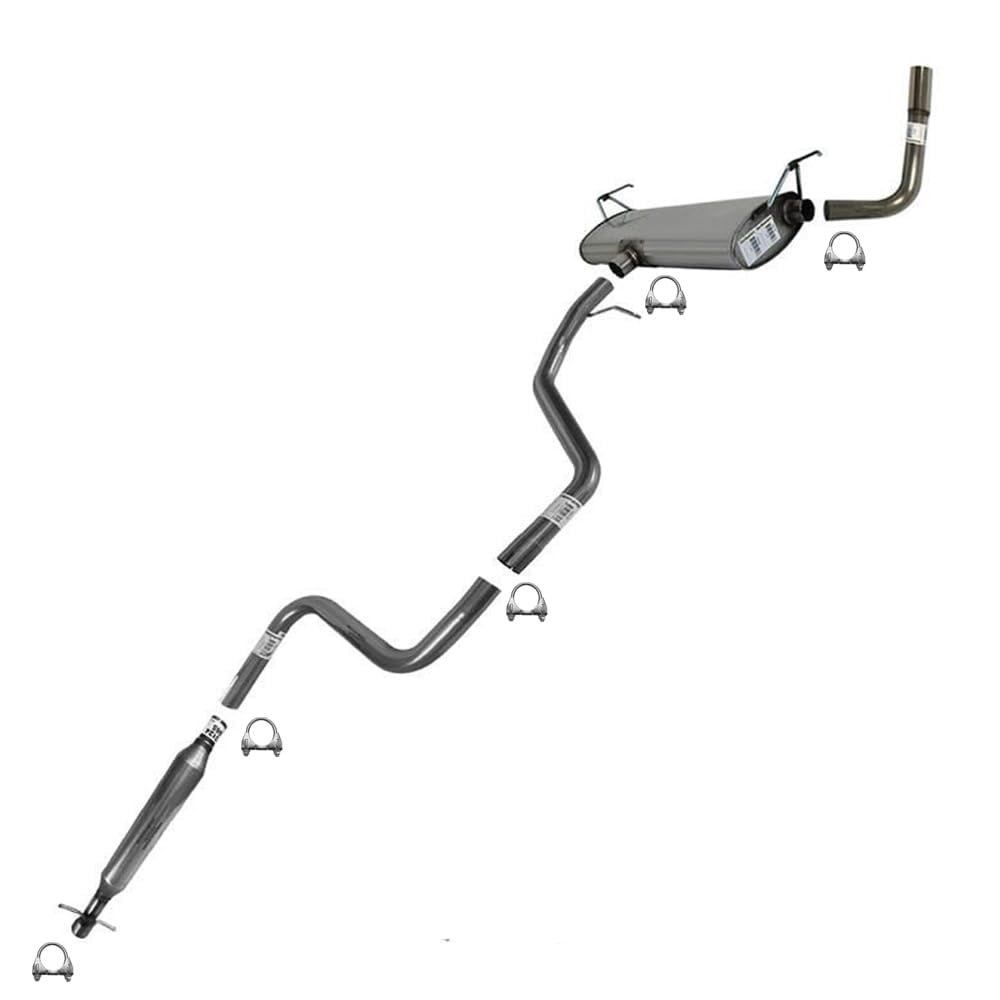Northeastern Exhaust | Stainless Steel Resonator, Intermediate Pipe, Muffler & Tail Pipe Exhaust System Kit Fits 2008–2009 Pontiac G6 2.4L | Free Clamps Included