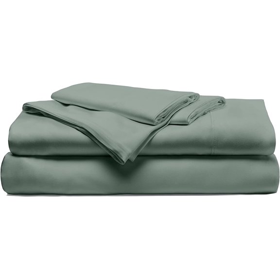 Resort 4-Piece Sateen Sheet Set | Ocean Mist | King | Viscose Material | Allergy Resistant, Naturally Thermal-Regulating, Extra Soft Cooling Sheets for Hot Sleepers