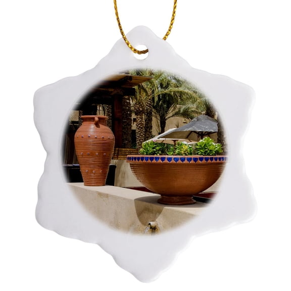 3drose, Resort and Spa. Dubai, United Arab Emirates., 3 inch Snowflake Porcelain Ornament