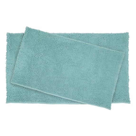 Resort Collection Chenille Plush Loop Bath Mats, 2-Piece Set