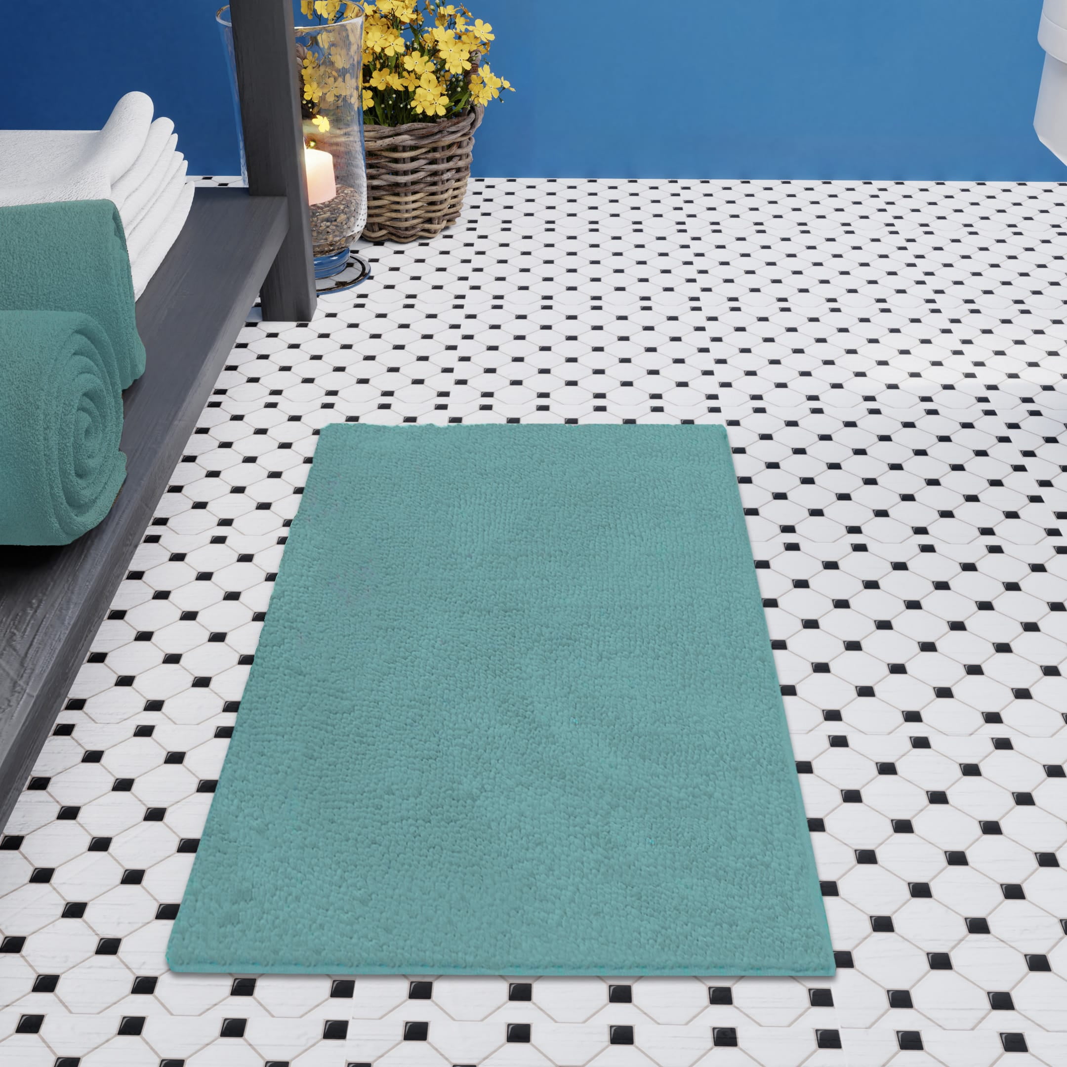 Resort Collection Chenille Plush Loop Bath Mats