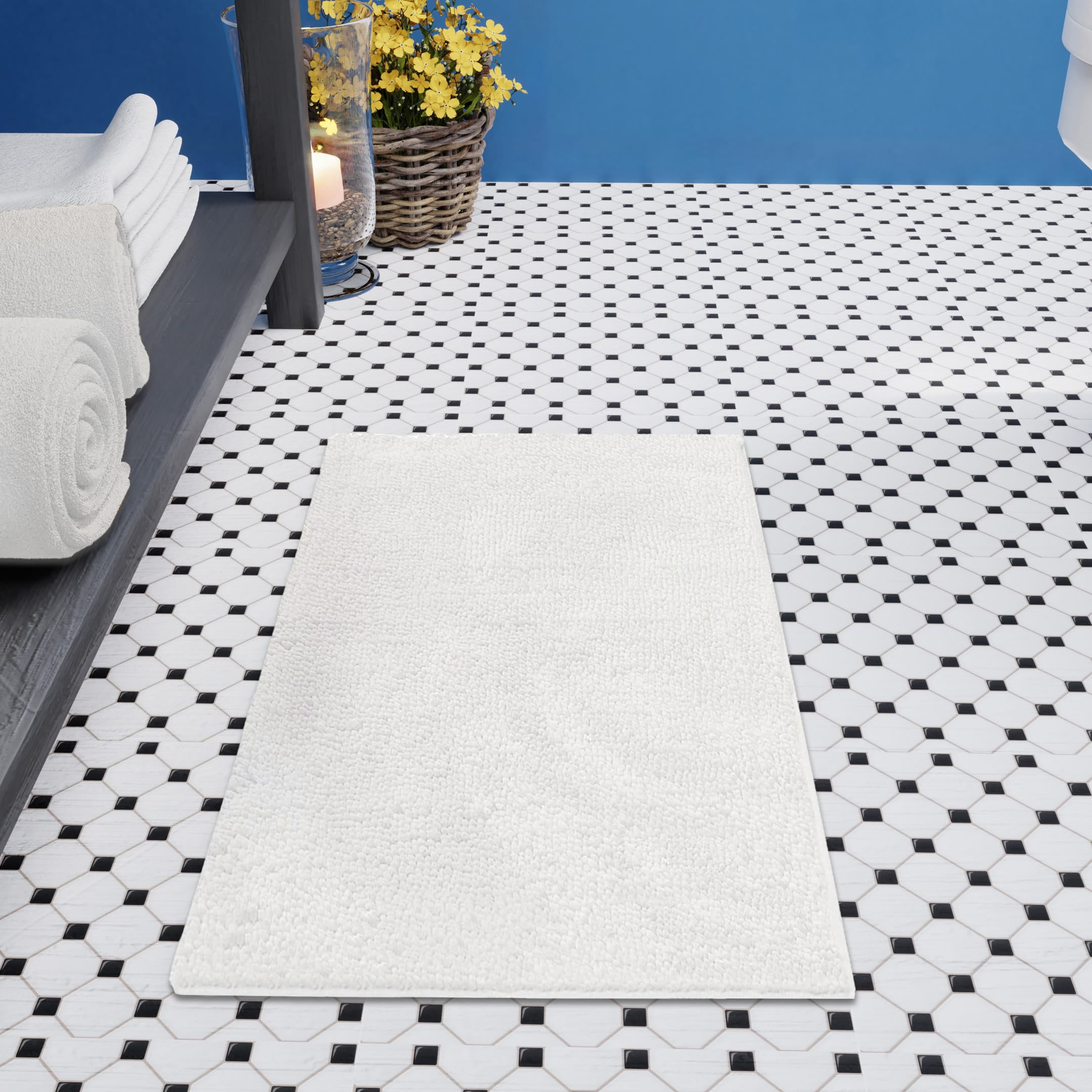 Resort Collection Chenille Plush Loop Bath Mats