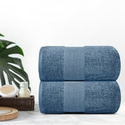 Resort Collection Soft Bath Sheet Towels | 35x70 Oversize Large Luxury Hotel Plush & Absorbent Cotton Bath Sheet [2 Pack, Blue]