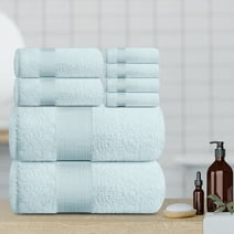 Resort Collection Soft Bath Towel Set | Luxury Hotel Plush & Absorbent Cotton | 2 Bath Towels, 2 Hand Towels and 4 Washcloths [8 Piece, Light Blue]