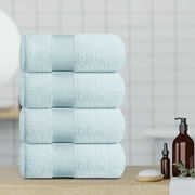 Resort Collection Soft Bath Towels | 28x55 Luxury Hotel Plush & Absorbent Cotton Bath Towel Large [4 Pack, Light Blue]