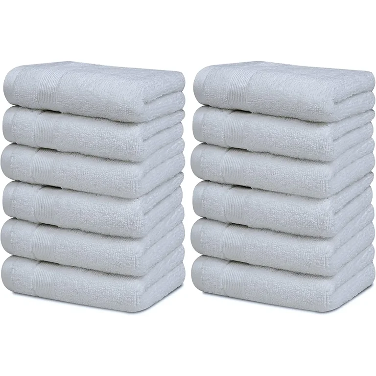 Resort Collection Soft Washcloth Face & Body Towel Set | 12x12 Luxury Hotel  Plush & Absorbent Cotton Washclothes [12 Pack, White]