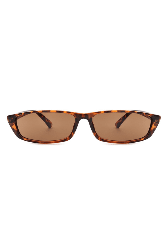Vintage Leopard Print Square Sunglasses - Gradient Brown Lens UV Blocking Stylish Daily Wear