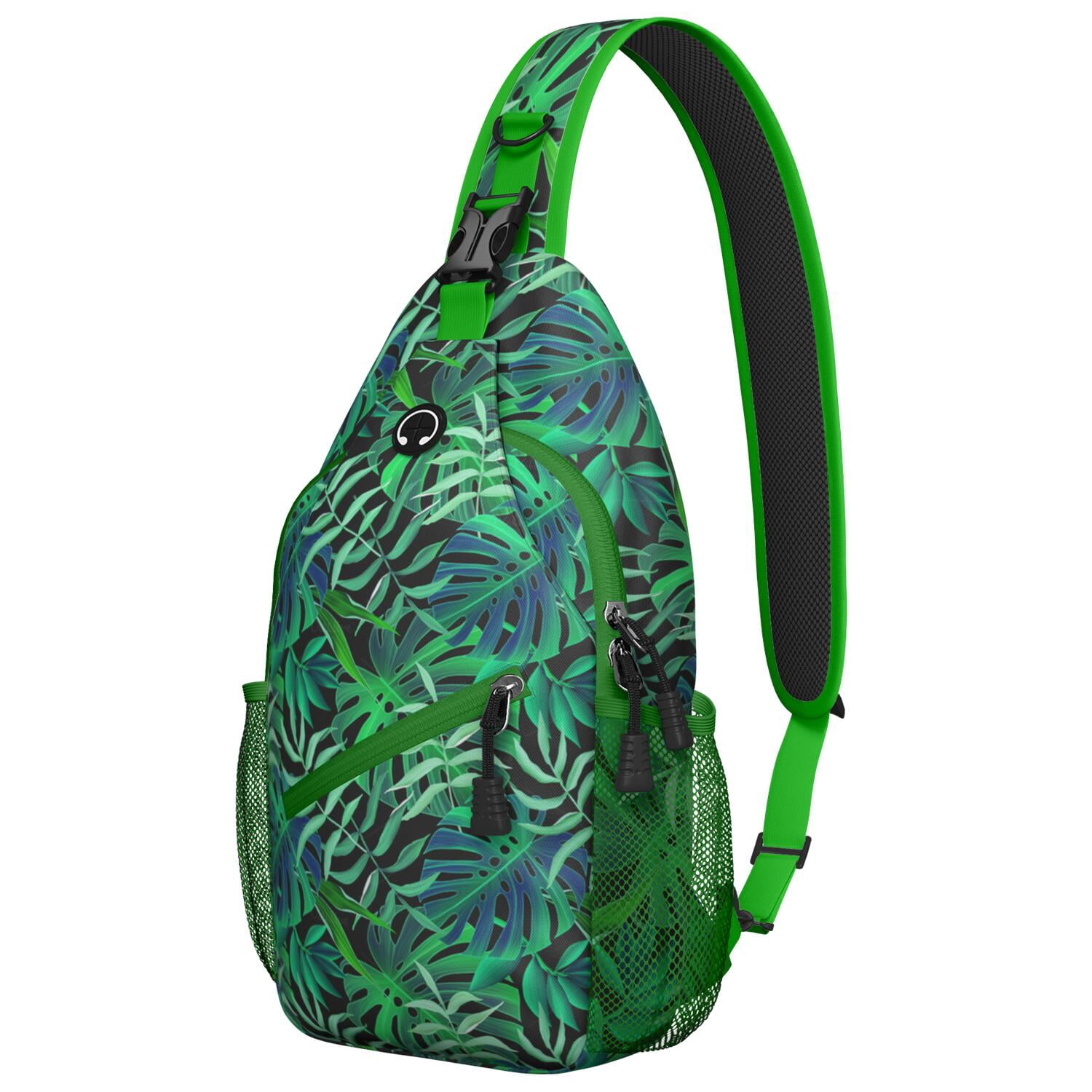 Resort Tropical Crossbody Bag - Anti-Theft Sling Bag with Secure Zippers - Versatile Wear for Commuting, Travel, Urban Style