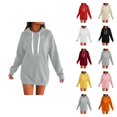 thumbnail image 1 of Resort Wear for Women 2025 Women's Solid Sweatshirt Women's Zip Up Hoodie Soft Cozy Pullover Long Sleeve Casual Sweatshirt With Pocket For Outdoor Fall Winter Comfort, 1 of 6