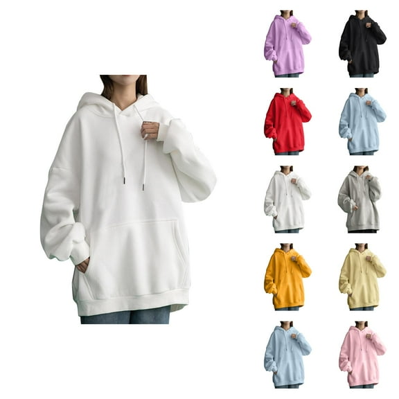 Resort Wear for Women 2025 Women's Solid Sweatshirt Womens Daily Long Casual Down For Womens Pocket Hooded Sweatshirts Pullover Sleeve Button V Drawstring Hoodies Neck Women's Hoodies Sweatshirts