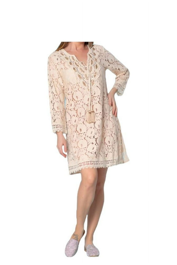 Resortwear Beachwear Cotton Lace Ivory dress