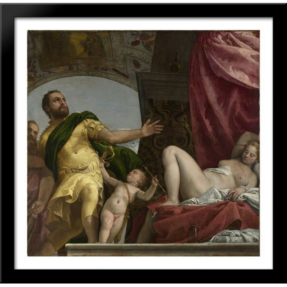 Respect 28x28 Large Black Wood Framed Print Art by Paolo Veronese
