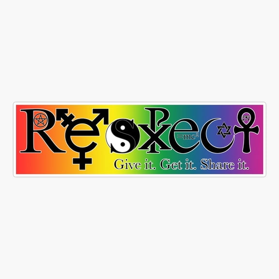Respect (Coexist Style) Bumper Sticker - Multicolour 13 Sticker