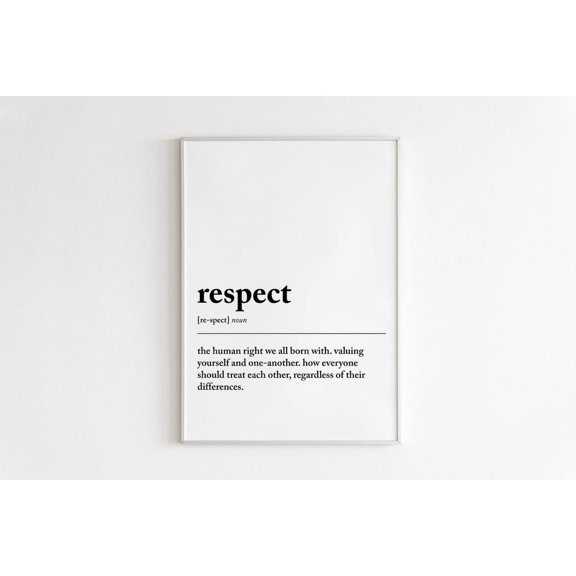 Respect Definition Minimalist Poster , Poster Print Only