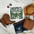 thumbnail image 1 of Respect Locals Bigfoot T-Shirt, White Funny Sasquatch Tee for Nature, 1 of 7
