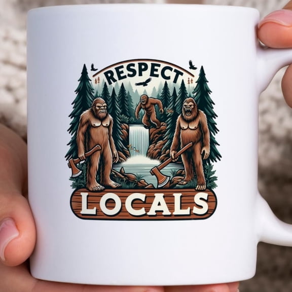 Respect Lols Bigfoot Mug, Sasquatch Lover Gift, Vintage Big Foooffee Mug, Funny Gift, port Your Lols, YK Coffee Mug.