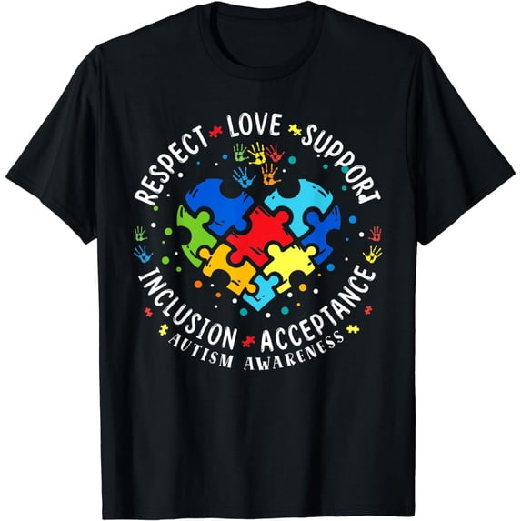 Respect Love Support Autism Men Women T-Shirt