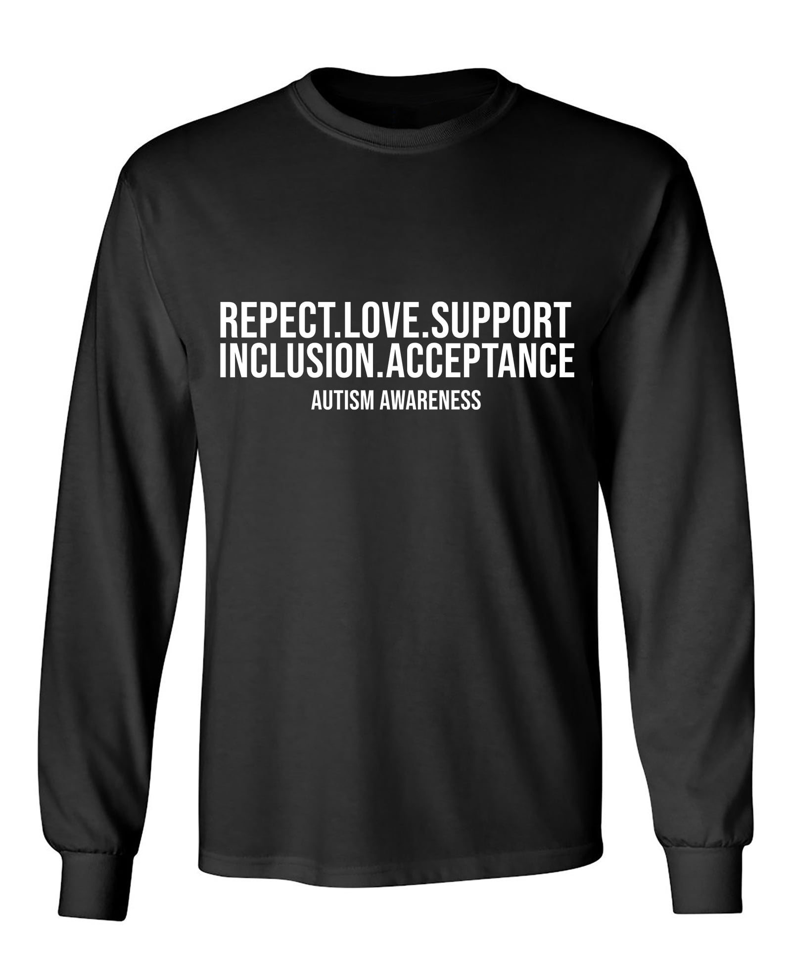Respect Love Support Inclusion Acceptance Autism Awareness Sarcastic Humor Novelty Men's Long Sleeve Shirts
