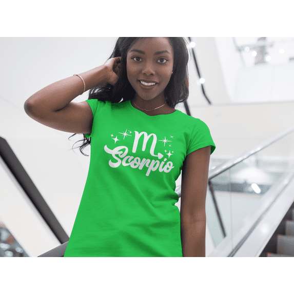 Respect My Tshirt - Scorpio Zodiac Sign Graphic T-Shirt, Astrology Symbol Design, Crew Neck, Green,3X