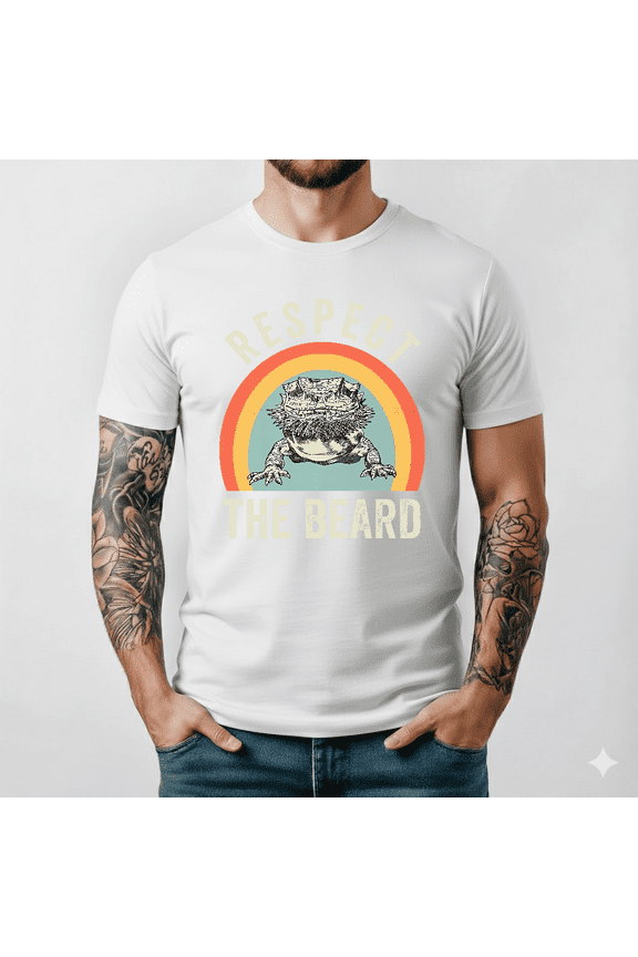 Respect The Beard Bearded Dragon Lizard Parent Pet Owner Art Graphic TeeV15808,for unisex up to 5XL