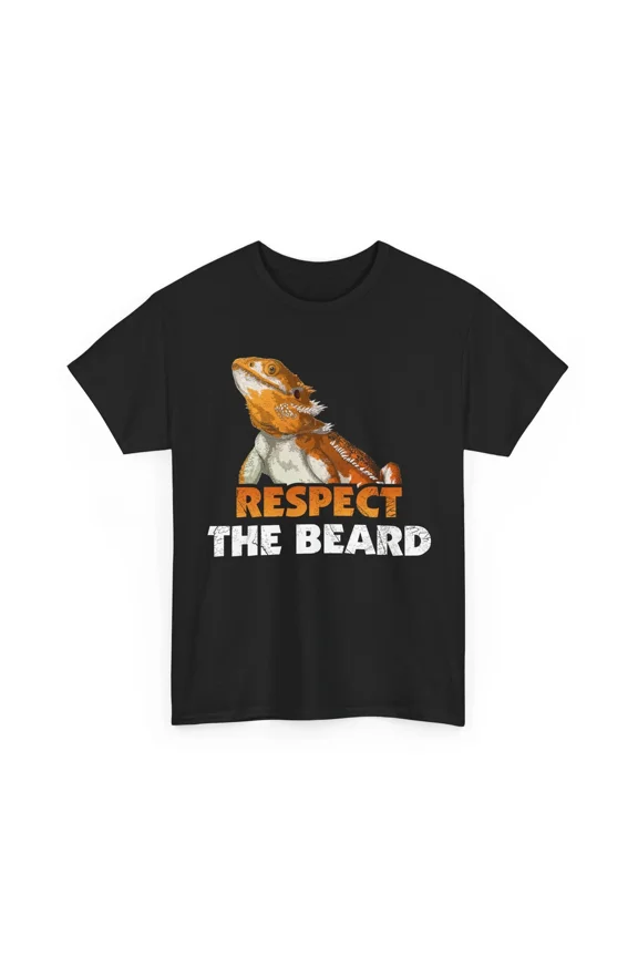 Respect The Beard Bearded Dragon Reptile Lizard Pet Lover Graphic Unisex T-Shirt, up to size 5XL