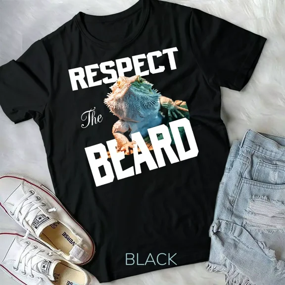 Respect The Beard, Reptile and Lizard Themed Graphic for Youth and Unisex T-Shirt