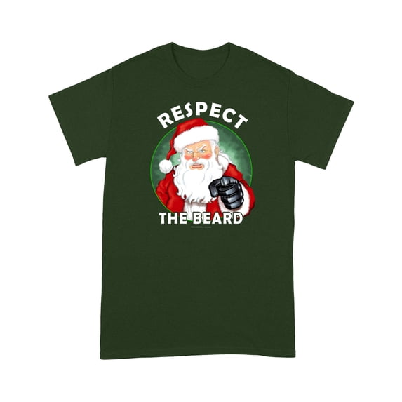 Respect The Beard Santa Claus Funny Christmas T-Shirt