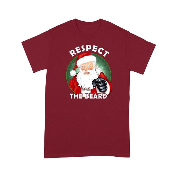 Respect The Beard Santa Claus Funny Christmas T-Shirt