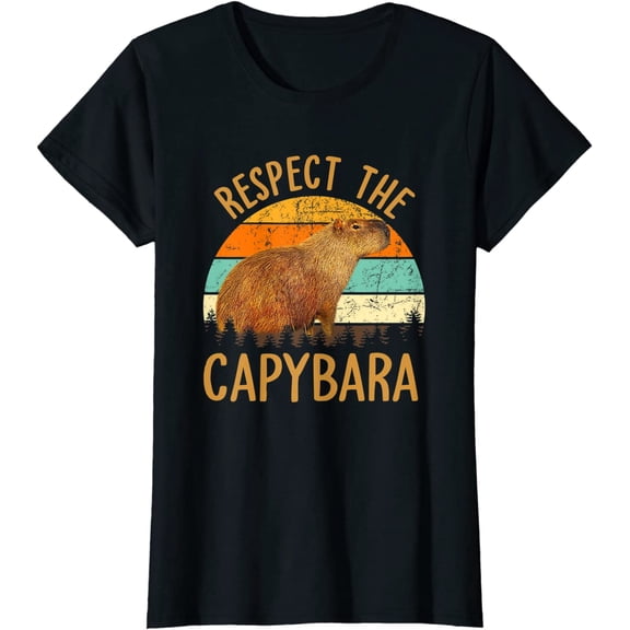 Respect The Capybara Animal Funny Capybara Lover T-Shirt Gift
