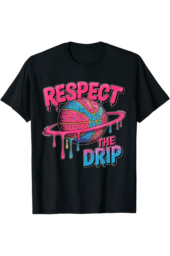 Respect The Drip T-Shirt - Basketball Ice Cream Drip T-Shirt, Unisex T-Shirt