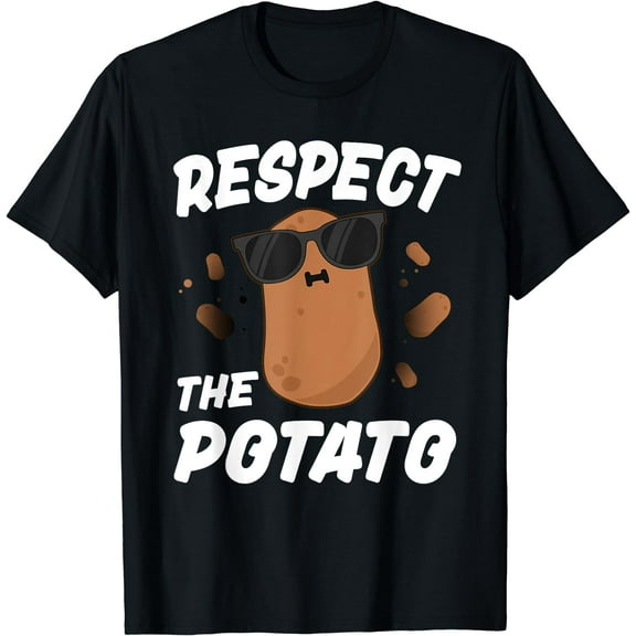 Respect The Potato Shirt For Kids Boys Men Funny Vegetable T-Shirt