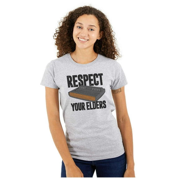 Respect Your Elders Dungeons Gamer Womens Fitted Plus Size Graphic Tee Brisco Brands 2X