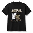 thumbnail image 1 of Respect Your Elders Graphic Tee - Funny Tech Evolution Phone Humor Unisex Cotton T-Shirt, Short Sleeve, 1 of 9