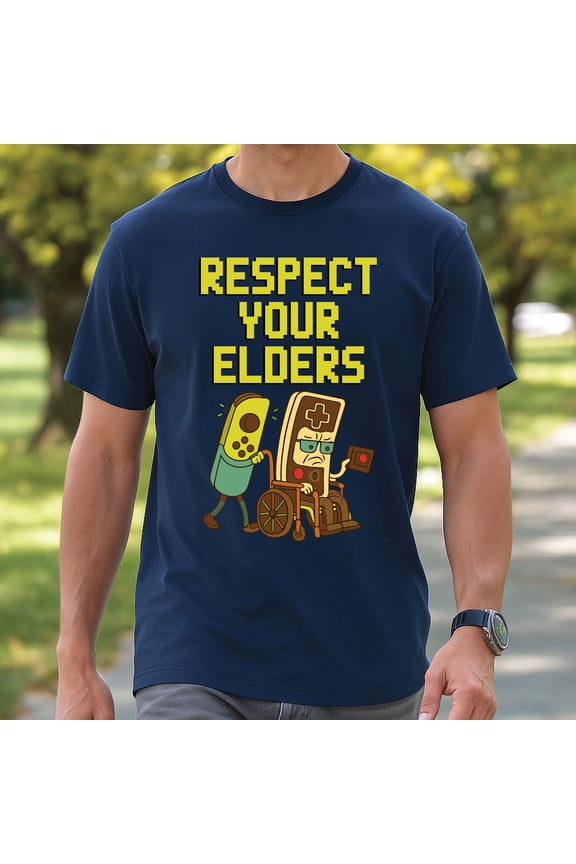 Respect Your Elders T-Shirt – Funny Retro Gaming Controller Tee