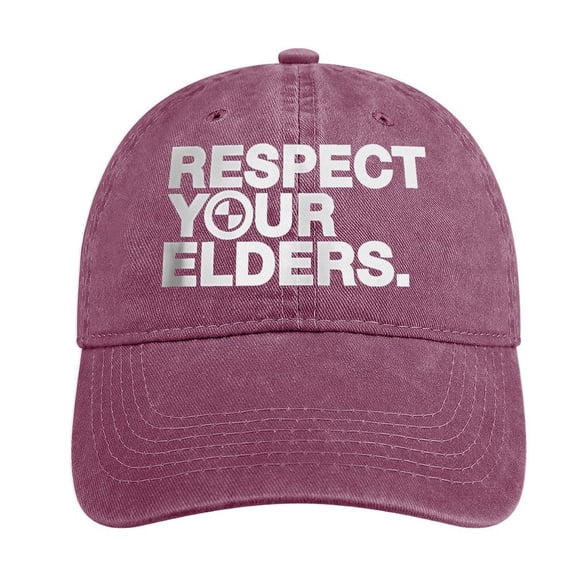 Respect Your Elders Wine Red Hat Adjustable Funny Fashion Unisex Baseball Cap For Men Women