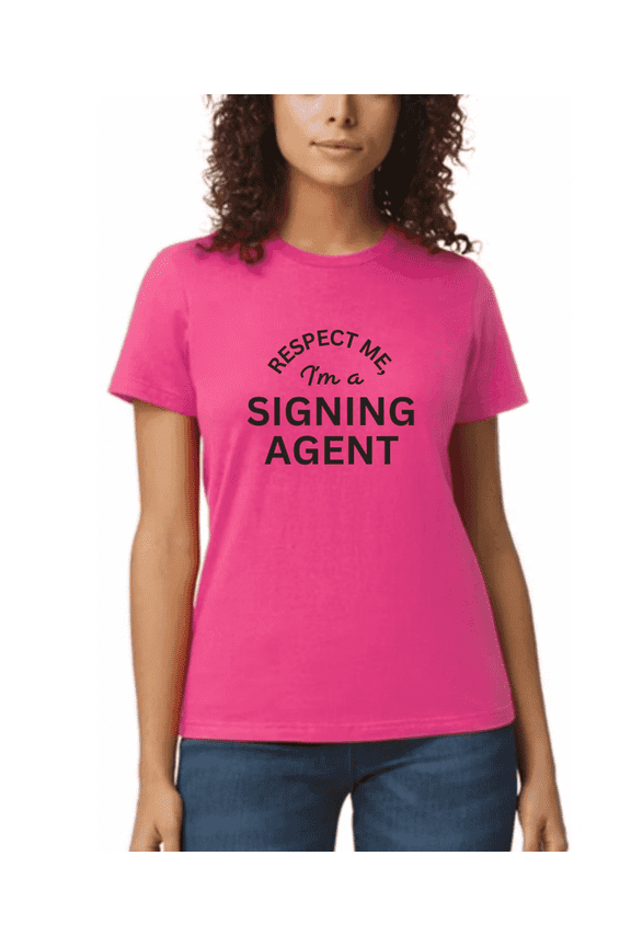 Notary Public T-Shirt – “Respect Me, I'm A Signing Agent” Funny Notary Shirt, 100% Cotton Unisex Tee