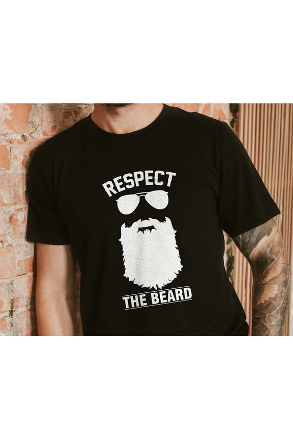 Respect the Beard Bearded Man Shirt Fathers Day Gifts Beard Lover Tshirt Funny Dad Shirt S