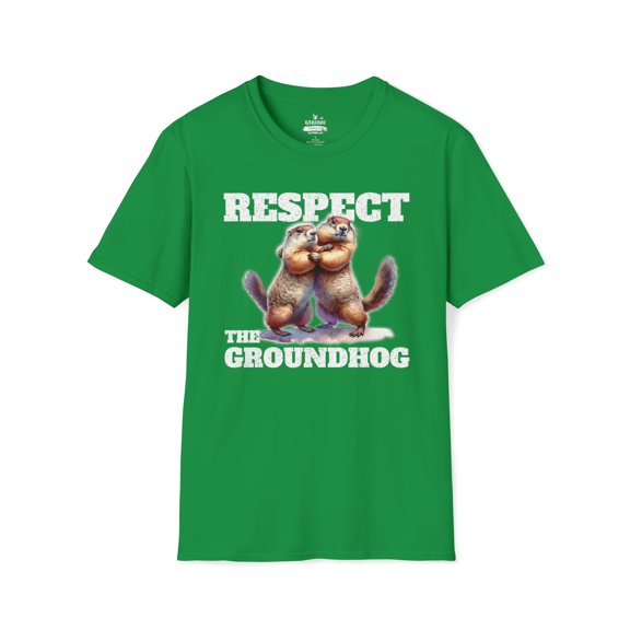 Respect the Groundhog - Funny Novelty Unisex Softstyle T-Shirt