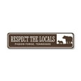 thumbnail image 1 of Respect the Locals Pigeon Forge Bear Aluminum Metal Decor Sign - 4x18 inches, 1 of 4