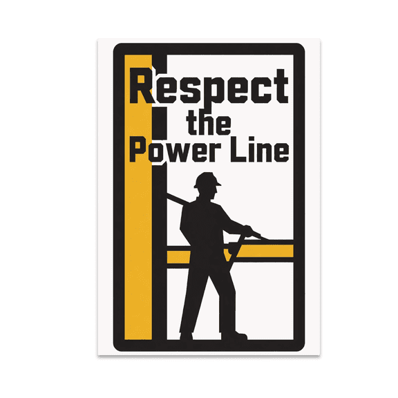Respect the Power Line Wall Art - Safety Enthusiast - 13x19 Poster Print