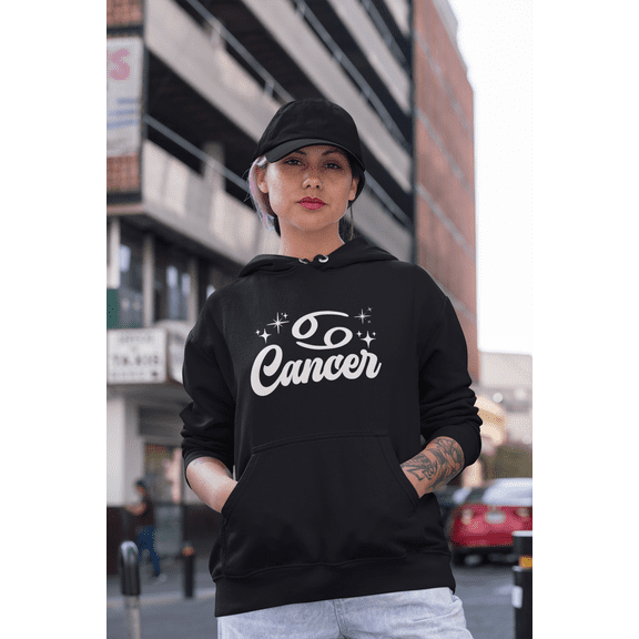 Respect My Tshirt Cancer - Nurturing and Protective Zodiac Sign Unisex Hooded Sweatshirt, Medium, Black