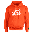 thumbnail image 1 of Respect My Tshirt Leo - Bold and Regal Style Zodiac Sign Unisex Hooded Sweatshirt, 4X, Orange, White Design, 1 of 3