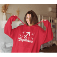 thumbnail image 1 of Respect My Tshirt Sagittarius - Adventurous and Free-Spirited Zodiac Sign Unisex Hooded Sweatshirt, Medium, Red, White Design, 1 of 4