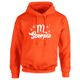 thumbnail image 1 of Respect My Tshirt Scorpio - Intense and Mysterious Zodiac Sign Men's Hooded Sweatshirt, 3X, Orange, White Design, 1 of 3