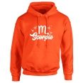 thumbnail image 1 of Respect My Tshirt Scorpio - Intense and Mysterious Zodiac Sign Men's Hooded Sweatshirt, 4X, Orange, White Design, 1 of 3