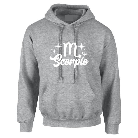 Respect My Tshirt Scorpio - Intense and Mysterious Zodiac Sign Men's Hooded Sweatshirt, Large, Gray