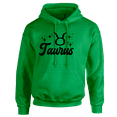 thumbnail image 1 of Respect My Tshirt Taurus - Grounded and Reliable Style Zodiac Sign Unisex Hooded Sweatshirt, XLarge, Green, Black Design, 1 of 3