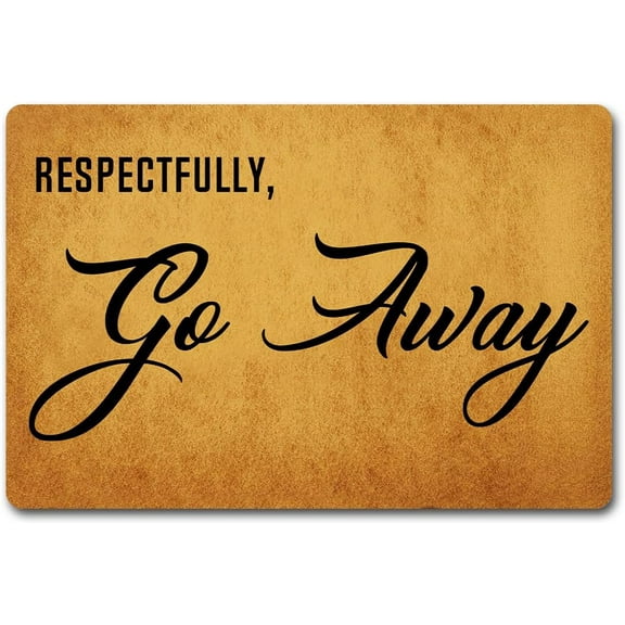 Respectfully Go Away Mats for Front Door Entry Front Porch Doormat Non-Slip Carpet Rugs Floor Mat Decorative for Home Bathroom Kitchen Indoor 18x30 Inch