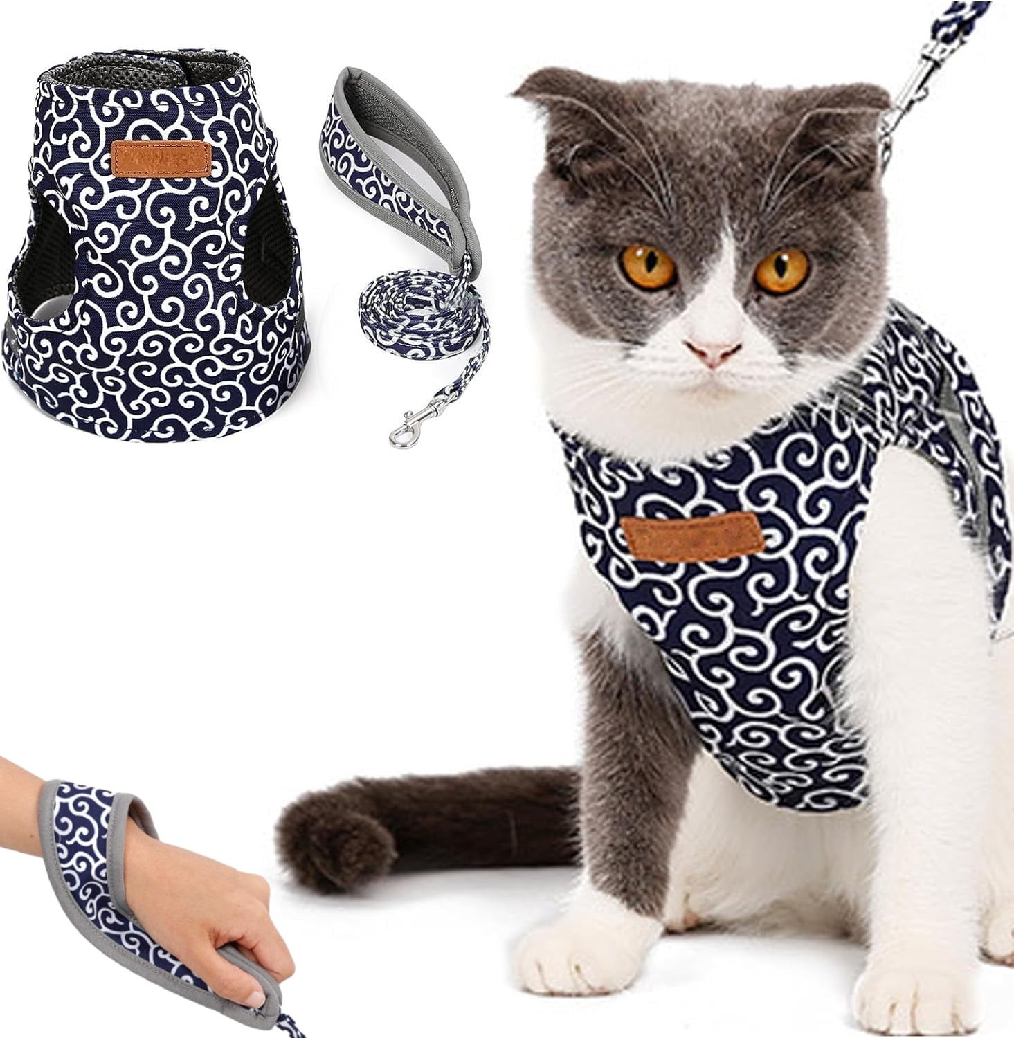 View of Respectivelk Cat Harness, Cat Dogs Vest Harness and Leash Anti-Break ...