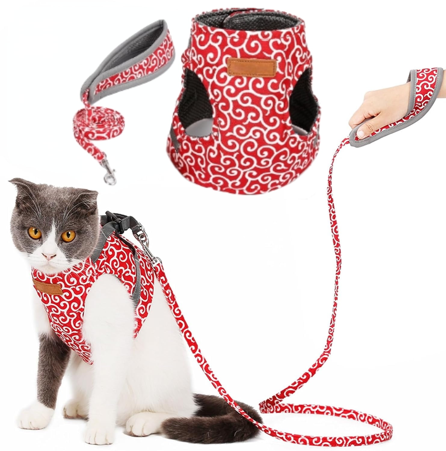 Respectivelk Cat Harness, Cat Dogs Vest Harness and Leash Anti-Break ... - Detachable Leash For Cats With Break-Away Clip